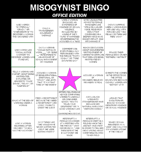 Misogynist Bingo - Office Edition
