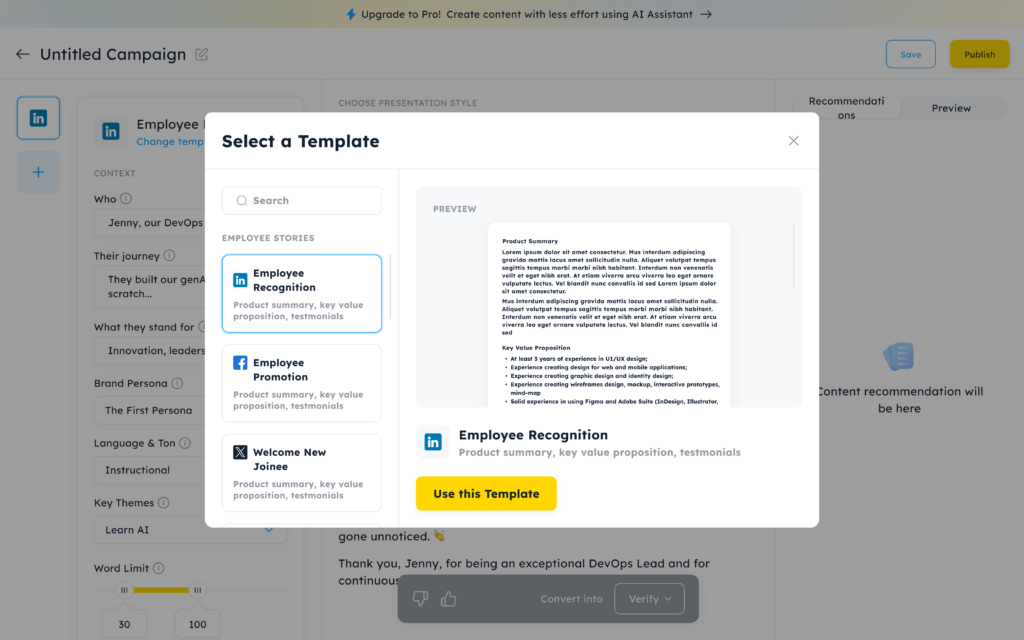 Optimzed templates for your talent marketing campaigns
